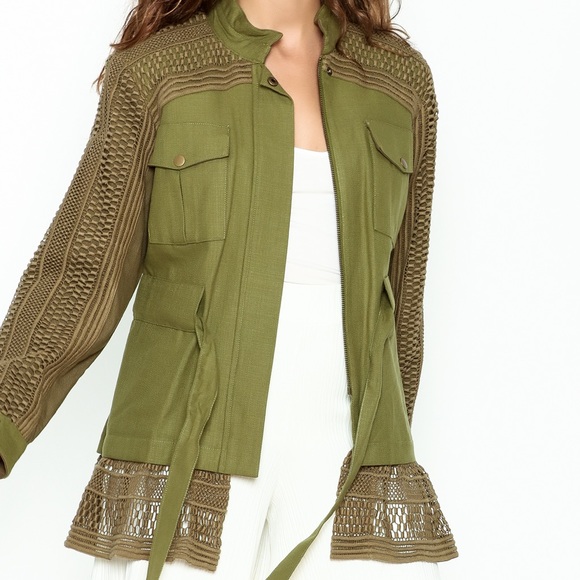Sea New York Baja Lace Military Jacket Army Green - Picture 1 of 8